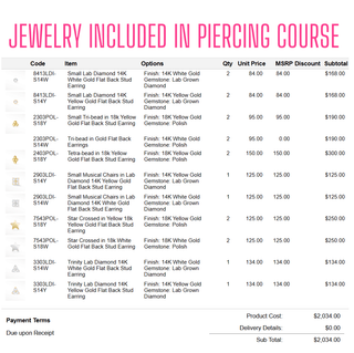 Ear Piercing Course Online $2800 Pre-Sale Deposit - Nina Wynn