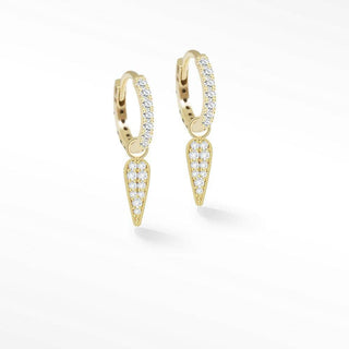 Dagger 11mm Diamond 18k Yellow Gold Convertible Earrings Convertible Earrings - Nina Wynn