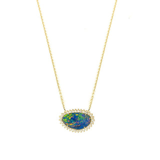 Organic Doublet Opal 18k Yellow Gold Necklace - Nina Wynn