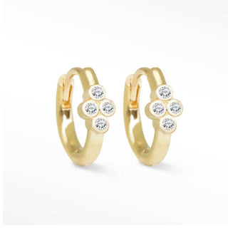 Brielle Diamond 18k Yellow Gold Hoop Earrings 13mm - Nina Wynn