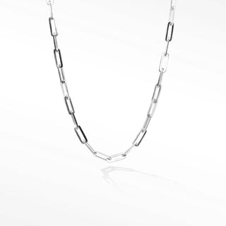 Baby Paperclip Silver Necklace 18'' - Nina Wynn