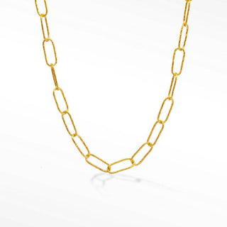 Bold Textured Paperclip Gold Vermeil Chain - Nina Wynn