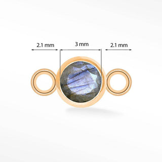 Brilliant Round Natural Gemstone 14k Rose Gold Simple Bezel Connectors for Permanent Jewelry - Nina Wynn