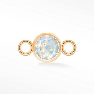 Brilliant Round Natural Gemstone 14k Rose Gold Simple Bezel Connectors for Permanent Jewelry - Nina Wynn