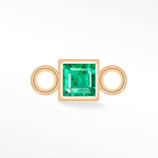 Princess cut Natural Gemstone 14k Rose Gold Simple Bezel Connectors for Permanent Jewelry - Nina Wynn