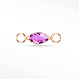 Marquise Natural Gemstone 14K Rose Gold Connectors for Permanent Jewelry - Nina Wynn