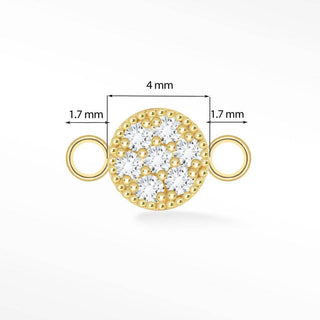 Round Natural Diamond 14K Rose Gold Connectors - Nina Wynn