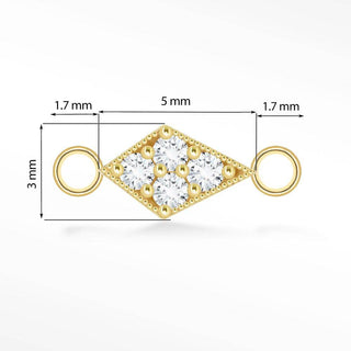 Kite Natural Diamond 14K White Gold Connectors - Nina Wynn