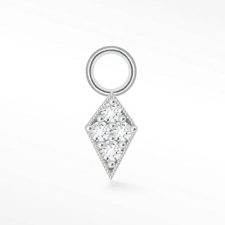 Kite Natural Diamond 14K White Gold Petite Charms for Permanent Jewelry - Nina Wynn