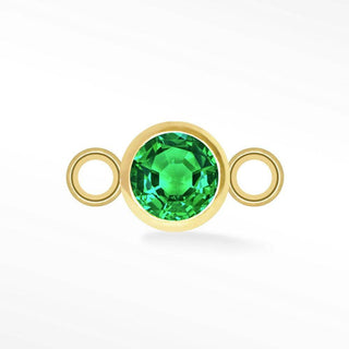 Brilliant Round Natural Gemstone 14k Yellow Gold Simple Bezel Connectors for Permanent Jewelry - Nina Wynn