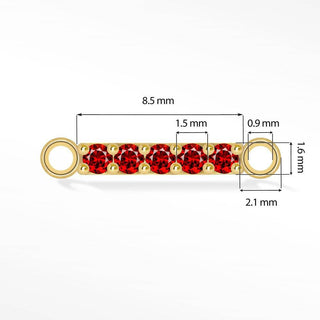 Bar Gemstone 8.5mm Natural Gemstone 14k Gold Connectors for Permanent Jewelry - Nina Wynn