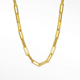 Mama Paperclip Gold Vermeil Necklace 18'' - Nina Wynn