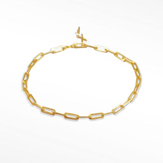 Baby Paperclip Gold Vermeil Bracelet 7'' - Nina Wynn
