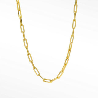 Baby Paperclip Gold Vermeil Necklace 18'' - Nina Wynn