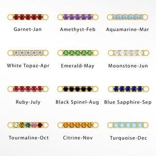 Bar Natural Gemstone 11.5mm 14K Gold Connectors Pack of 12 Birthstones for Permanent Jewelry - Nina Wynn