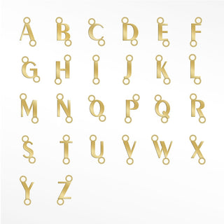 Initial 5mm Sideways 14K Gold Connectors Pack of 26 letters for Permanent Jewelry - Nina Wynn