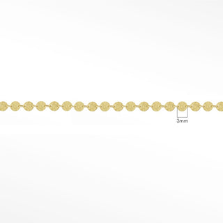 Hammer Round 14k White Gold Designer Line Chain for Permanent Jewelry - Nina Wynn