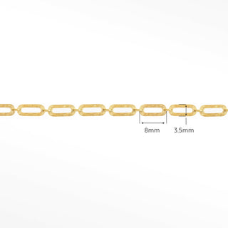 Hammer Paperclip 14k Gold Designer Line Chain for Permanent Jewelry - Nina Wynn