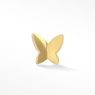 Butterfly Small 14k Yellow Gold Flat Back Threadless Stud Earring - Nina Wynn