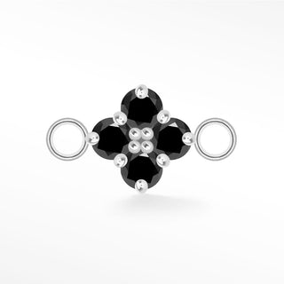 Clover Medium Natural Gemstone 14k White Gold Connectors for Permanent Jewelry - Nina Wynn