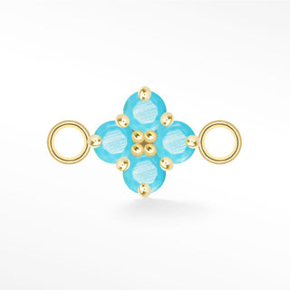 Clover Medium Natural Gemstone 14k Gold Connectors for Permanent Jewelry - Nina Wynn