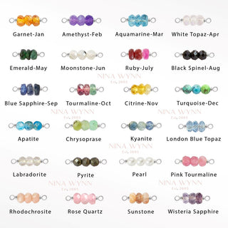 Rock Candy Natural Gemstone 14k White Gold Connectors Pack of 12 colors for Permanent Jewelry - Nina Wynn