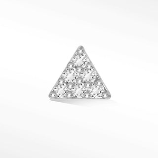 Pyramid 18k White Gold Diamond Push Back Stud Earrings - Nina Wynn