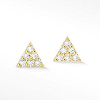 Pyramid 18k Diamond Push Back Stud Earrings - Nina Wynn