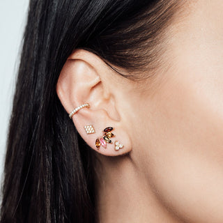 18k White Gold Diamond Push Back Stud Earrings - Nina Wynn