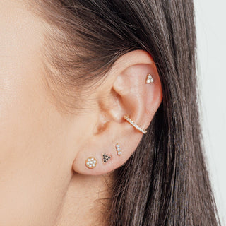 3 Scones 18k Diamond Push Back Stud Earrings - Nina Wynn