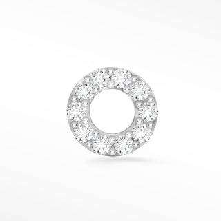 Donut 18k White Gold Diamond Push Back Stud Earrings - Nina Wynn