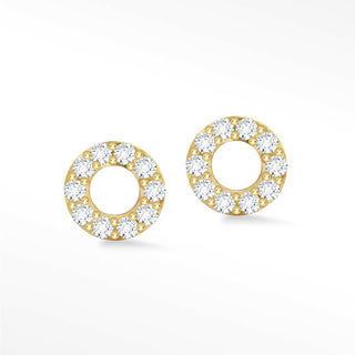 Donut 18k Diamond Flat Back Threadless Stud Earrings - Nina Wynn