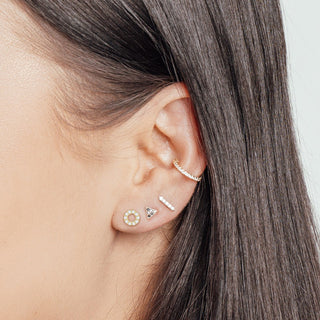 Donut 18k Diamond Push Back Stud Earrings - Nina Wynn