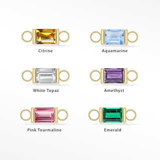 Baguette 5x3mm Natural Gemstone 14k Gold Connectors Pack of 6 colors for Permanent Jewelry - Nina Wynn