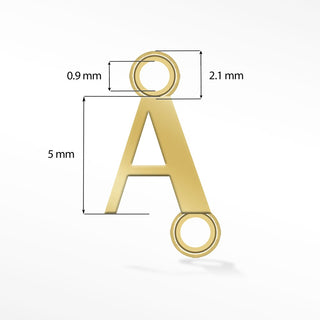 Initial 5mm 14K Gold Sideways Connectors for Permanent Jewelry - Nina Wynn
