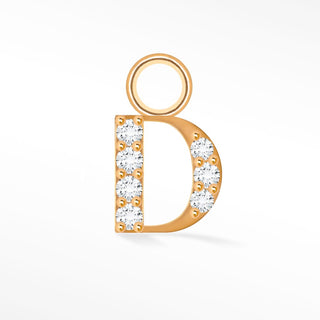 Initial 5mm with Pave Lab Diamonds on 14k Rose Gold Charms for Permanent Jewelry - Nina Wynn