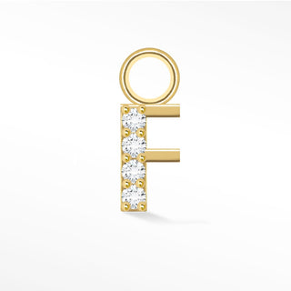 Initial 5mm with Pave Lab Diamonds on 14k Gold Charms for Permanent Jewelry - Nina Wynn