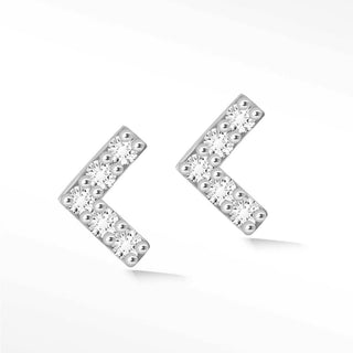 Corner 18k White Gold Diamond Flat Back Threadless Stud Earrings - Nina Wynn