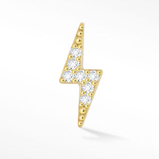 Lightning Bolt 18k Diamond Flat Back Threadless Stud Earrings - Nina Wynn