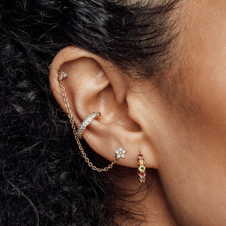 Baby Buttercup 18k White Gold Diamond Flat Back Threadless Stud Earrings - Nina Wynn