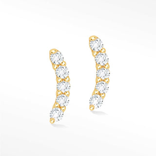 18k Diamond Flat Back Threadless Stud Earrings - Nina Wynn