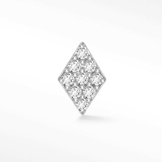 18k White Gold Diamond Flat Back Threadless Stud Earrings - Nina Wynn