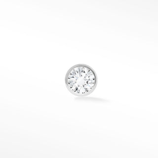 Diamond Solitaire Bezel Brilliance 18k White Gold Diamond Flat Back Threadless Stud Earrings - Nina Wynn
