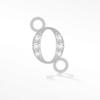Initial 5mm with Pave Moissanite on Sterling Silver Sideways Connectors for Permanent Jewelry - Nina Wynn