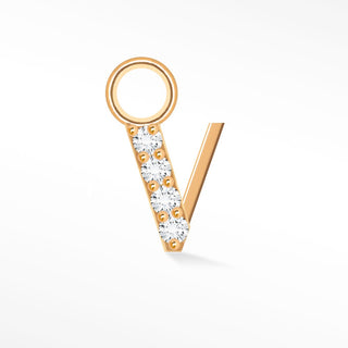Initial 5mm with Pave Lab Diamonds on 14k Rose Gold Charms for Permanent Jewelry - Nina Wynn